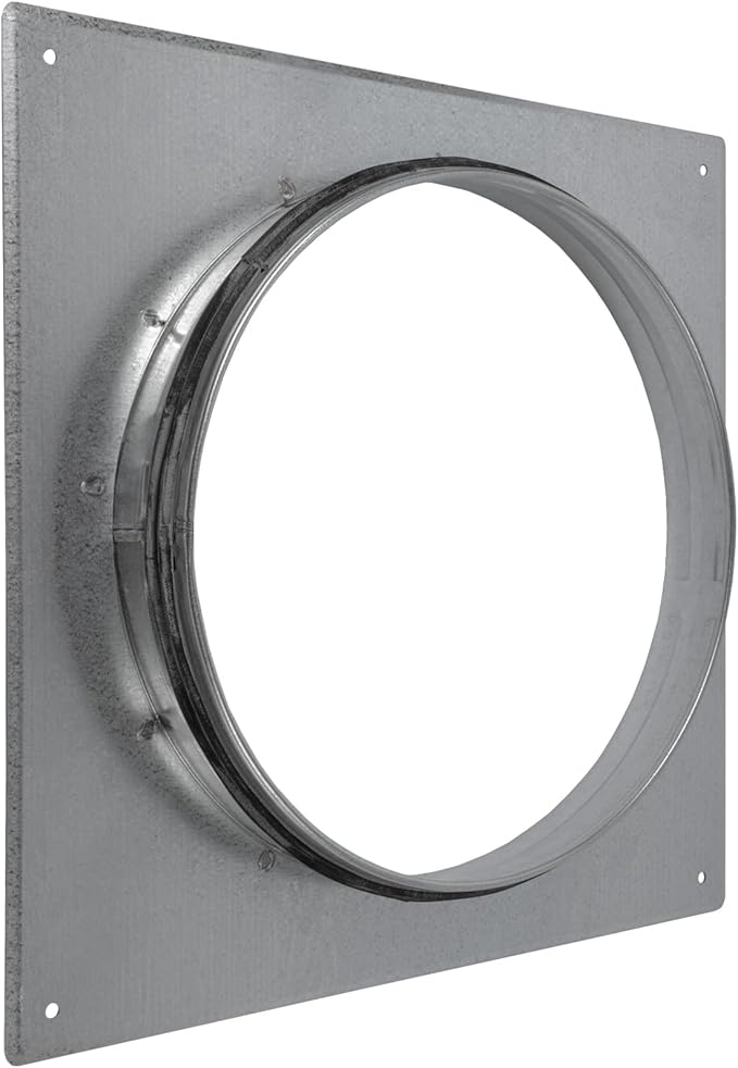 Repa Market 10 Inch Round Duct Flange/Galvanized Steel with Rubber Gasket/Wall or Ceiling Mount Adapter/for Dryer Hose & HVAC/Heavy Duty Air Return, Heating Cooling Exhaust Ventilation Cover