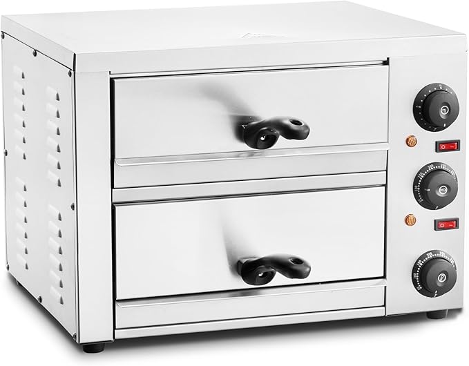 VEVOR Electric Pizza Oven for Countertops, 12-inch, 1700W, with Temp Control & 0-60 Min Timer, Even Baking Technology & Easy Clean Crumb Tray, Ideal for Both Commercial & Home Kitchens