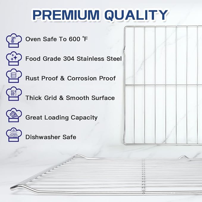 [Upgraded] Range Oven Rack WB48T10063 for GE/Kenmore Range Ovens, Rack-Flat, Replaces AP4538468, 1550790, AH2577619, EA2577619, 24'' Wide x16.9'' Deep (2 Pack)