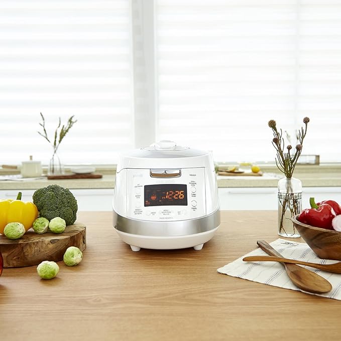 CUCKOO CRP-HS0657FW 6-Cup (Uncooked) 12-Cup (Cooked) Induction Heating Pressure Rice Cooker with Nonstick Inner Pot & 16 Menu Modes (White/Silver, Made in Korea)