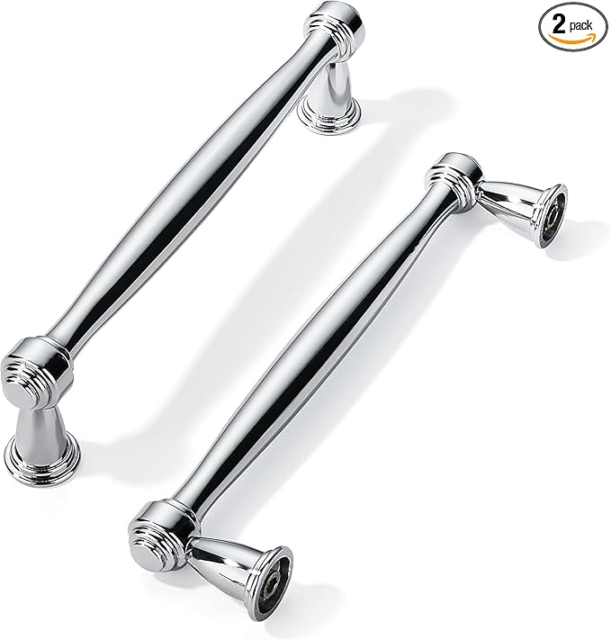 khtumeware 2 Pack 3-1/2 Inch(89mm) Vibrant Polished Chrome Cabinet pulls Kitchen Cabinet Handles Kitchen Cabinet Hardware for Cupboard Drawer Handles Dresser Pulls
