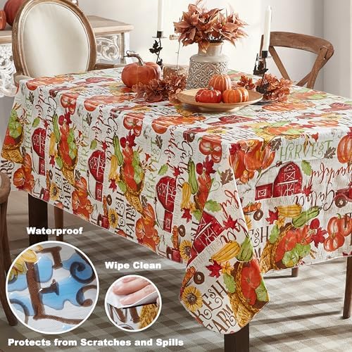 Newbridge Thanksgiving Blessed Harvest 60 x 84 Inch Rectangle Tablecloth