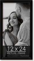 wallsthatspeak 12x24 Black Picture Frame for Puzzles Posters Photos or Artwork