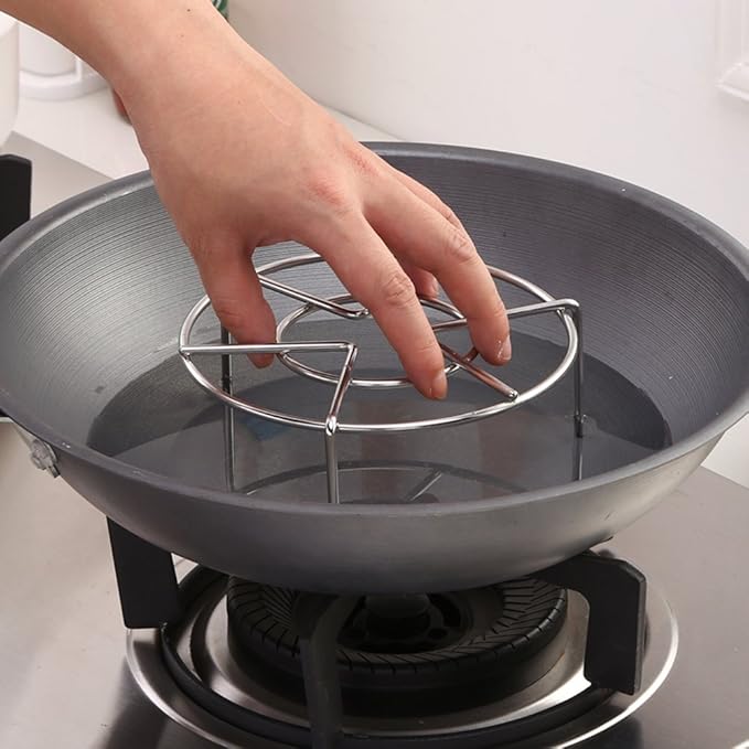 Steam Rack,Steaming Rack Stand,Steamer Basket,Heavy Duty Stainless Steel Metal Multi-function By Meleg Otthon (5.9" Diameter X2"High)