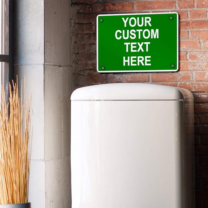 Aluminum Weatherproof Metal Sign Multiple Sizes Custom Personalized Text Here Green White Directions Horizontal Street Signs 14x10Inches