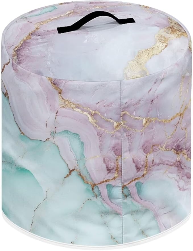 Marble Dust Cover for Kitchen Instant Pot Accessories Appliance Cover Quart Pressure Cooker Air Fryer Rice Cooker Kitchen Appliance Dust Covers with Storage Pockets Size L