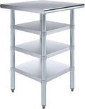 24 in. x 24 in. Stainless Steel Work Table with Three Bottom Shelves | NSF Kitchen Prep Table | Utitly Metal Table