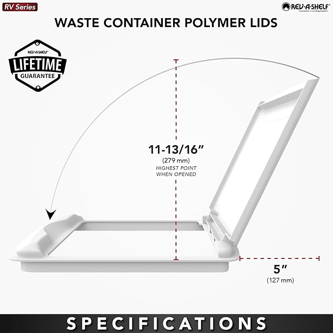 Rev-A-Shelf 50 Qt Under Sink Garbage Can Lid, Kitchen and Bathroom Cabinet, Replacement Plastic Trash Bin Lid Only, Gray, RV-50-LID-13-1-40, 2 Pack