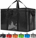 NZ home Insulated Bags for Food Delivery (3XL PRO) Grocery Shopping Cooler Bag, Pizza Delivery, Hot & Cold Catering Tote, Reusable, Foldable & Heavy Duty (2 Pack, Black)
