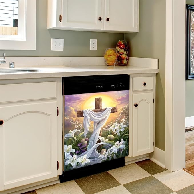 Easter Ross Eggs Dishwasher Magnet Cover Front Dishwasher Cover Decor Reusable Magnetic Door Cover Panel Decal Home Appliances Stickers Kitchen Refrigerator Fridge 23"x26"