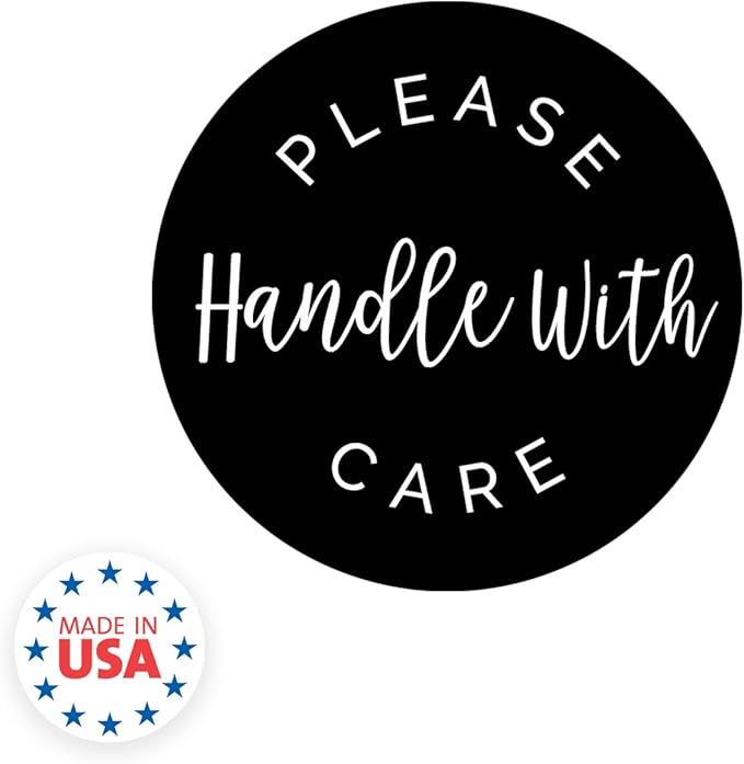 Please Handle with Care Label / 500 Small Business Shipping Stickers / 2" Order Package Envelope Seals/Made in The USA