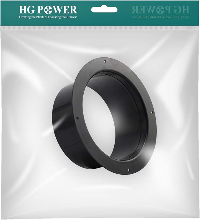 6 Inch Duct Connector, HG Power 150mm Plastic Straight Pipe Flange for 6" Ducting Pipes Hoses Heating Cooling HVAC Ventilation Use, Black