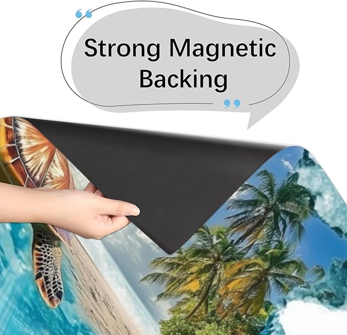 Ocean Turtles Dishwasher Magnet Cover for Door Front, Dishwasher Panel Decal Animal Reuseable Refrigerator Magnet Cover Decal Fridge Stickers Home Decor, 23 x 26 Inch