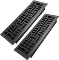 4x14 Inches 2 Pack Heavy Duty Walkable Floor Register Easy Adjust Air Supply Lever Floor Vents - Seattle Design - Vent Cover for Home Floor - Matte Black