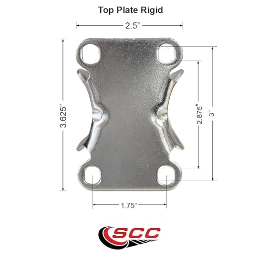 Service Caster Brand Replacement Caster for Uline Caster H-5539R-Rigid Top Plate Caster with 4 Inch Yellow Polyurethane Wheel-Light Duty Replacement Caster-Fits Cart, Dollies and Poly Box Truck H-1956