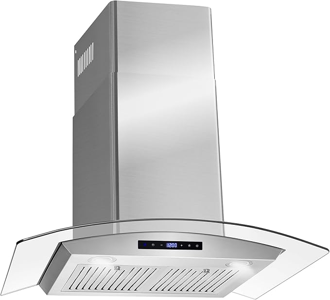 COSMO COS-668WRCS75 30 in. Vista Collection 380 CFM Ducted Wall Mount Range Hood, Touch Controls, LED Lights, Stainless Steel