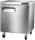 HECMAC 27" Commercial Freezer, 7.2 Cu.ft Worktop Undercounter Fridge with Single Solid Door, -8~0℉, 18-8 Stainless Steel Interior, ETL&NSF/ANSI 7 for Restaurant, Bar, Shop, Kitchen Use