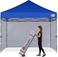 MASTERCANOPY Heavy Duty Pop-up Canopy Tent with Sidewalls (10x10,Blue)