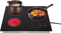 3 Burner Electric Ceramic Cooktop, 2600W Built-in Stove Top 110V Countertop Electric Induction with Timer, Child Safety Lock, Sensor Touch Control for Iron Pots, Stainless Steel Pots