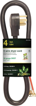 Go Green Power GG-27304 4' 4 Wire Dryer Cord, 30 Amp