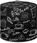 Dust Cover for Kitchen Appliance Accessories for 3 Quart Pressure Cooker Air Fryer Rice Cooker Dust Protection with Storage Pockets, Coffee Dessert Black