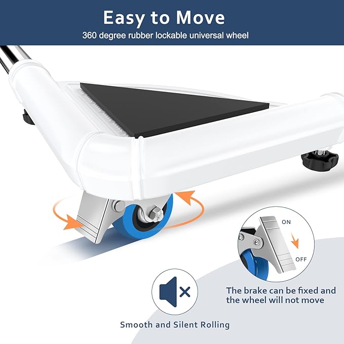SPACECARE Mini Fridge Stand Mobile Roller, Adjustable Furniture Dolly with 4 Locking Wheels, Heavy Duty Washing Machine Base, Universal Appliance Pedestal for Dryer and Refrigerator- White