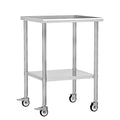 Stainless Steel Work Table with Wheels, 24x24 Inch NSF Kitchen Prep Table with Adjustable Undershelf for Commercial Restaurant, Garage, Outdoor BBQ