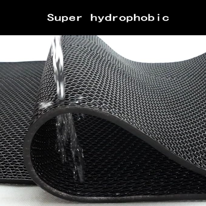 PVC Drainage Floor Mat Non-Slip Commercial Wet Area Mat for Outdoor and Indoor Restaurant Kitchen Bar Swimming Pool Splash Matting Water Drain Flooring Mat (Black, 3FTX10FT)