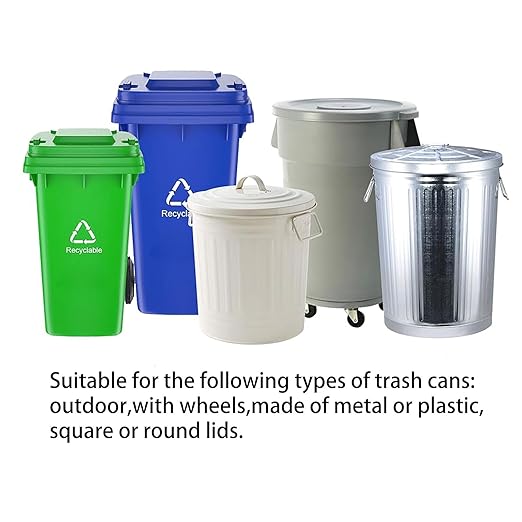 Trash Can Locks for Animals - 2PCS Garbage Can Lid Locks with Heavy Duty Bungee for Raccoons Proof,Bears Proof and Wind-Resistant for 30-45 Gallon Cans
