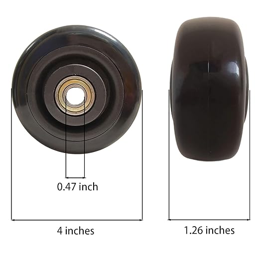 4 Inch PU Caster Wheels, Set of 4-3/8" Bore, Heavy Duty Plate Casters, Replacement Wheels for Trailer, Saw Table, Stage Toolbox, Bed, Corn Board - Push Cart Wheel