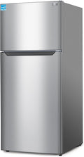 BLACK+DECKER 18.1 Cu. Ft. Top Mount Refrigerator with Freezer, 2 Door Refrigerator with Top Freezer and Adjustable Temperature Control, ENERGY STAR Certified, BR1810HS, Stainless Steel Look