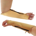 Arm Chaps Extended Elbow Leather Arm Guard - Arm Sleeve Protectors for Thin Skin and Bruising, Scratches & Cuts - Protective Arm Sleeve for Any Age- Left & Right Form-Fitting - Tan (1Pair/Large).