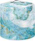 Dust Cover for Kitchen Accessories, for 8 Quart Pressure Cooker Air Fryer Rice Cooker Kitchen Appliance Dust Covers with Storage Pockets Dust-proof Washable, Sky Blue Marble