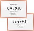 Homeforia 5.5 x 8.5 Business License Frame Rose Gold, High End Metal 5.5x8.5 Certificate Frame, 8.5x5.5 Document Frames for Wall or Tabletop, 5.5by8.5 Picture Frame, Tempered Glass, Wall Kit, Set of 2