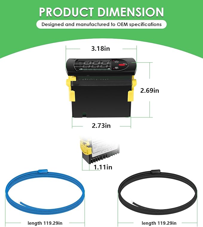 PZGXS0J111 Temperature Controller Fit for Carel and All Refrigerator Types, 115V Digital Thermostat Controller with 2 NTC Temperature Sensor Probes