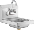 AmGood Stainless Steel Wall Mount Hand Sink 12" x 12" | NSF Commercial Hand Washing Basin with Faucet For Restaurant, Kitchen and Home | Bowl Size: 8" x 10"