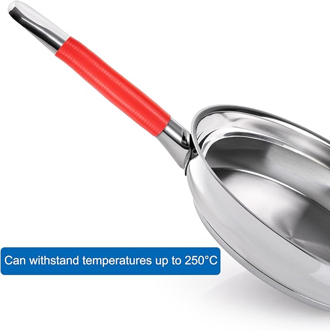uxcell Silicone Pan Handle Sleeve, Heat Resistant Potholder Pot Holders Cover Sleeve for Frying Pan Handle Spatulas, Red (L)