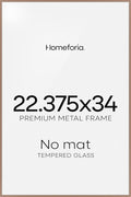 Homeforia 22.375x34 Mocha Puzzle Frame, High End Metal 22.375 by 34 Picture Frames without Mat, 34 x 22.375 Thin Poster Frame for Wall, 22.375by34 Puzzle Photo Frame, Tempered Glass, Wall Kit, Set of 1