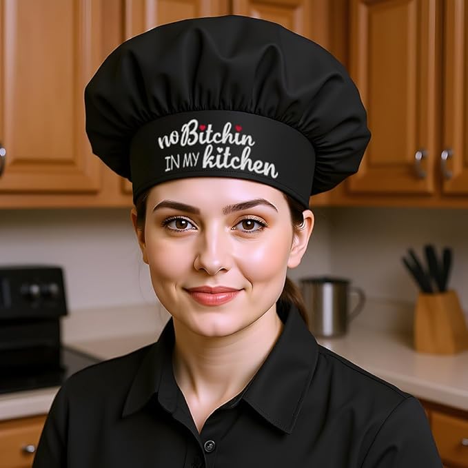 The Apron Place Adjustable Professional Chef Hats, Multiple Personalized Embroidered Designs to Choose from, Made in The USA