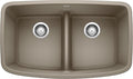 BLANCO, Truffle 442197 VALEA SILGRANIT 50/50 Double Bowl Undermount Kitchen Sink with Low Divide, 32" X 19"
