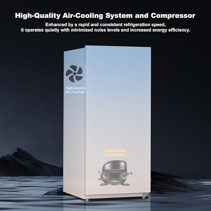 SMETA Upright Freezer 13.8 Cu ft, Convertible Refrigerator Standing Upright Frost Free Stand Up Freezer, Garage Ready Deep Freezerless Refrigerator, Single Door Full Size for Kitchen, White