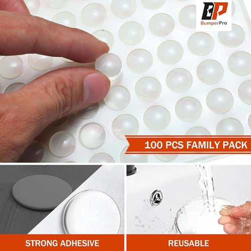100PCs Clear Cabinet Door Bumpers 1/2", Self Adhesive Silicone Clear Rubber Bumpers for Cabinet Doors, Rubber Stoppers for Furniture, Adhesive Rubber Feet Pads, Drawer Stops, Cabinet Stoppers