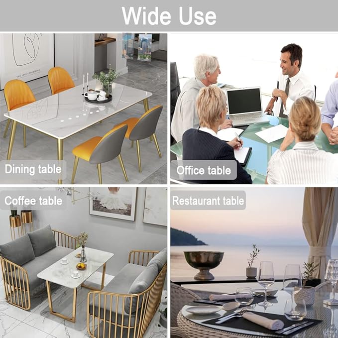 Extremely Soft Glass Table Top Bumper, Anti Slide and Scratch for Glass Table, Transparent Non-Adhesive Rubber Pads for Glass Table Top Spacer. to Avoid The Movement of Glass (Round & Square, 40 PCS)