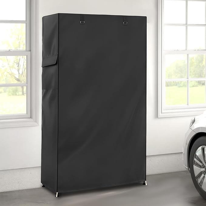 Wire Shelf Cover,600D Heavy Duty 100% Waterproof Shelf Covers for Wire Shelving,Outdoor Storage Shelves Cover for Metal Rack,42" W x 18" D x 72" H,Black