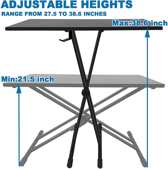 DJ Table Stand Audio Mixer Stand Portable Booth - 35" x 17.3" Versatile DJ Booth Stand for Piano, Laptops, Controllers, Midi Keyboards, and Audio Mixers, Mixer Pioneer DJ Controller Equipment