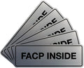 Signs ByLITA Standard FACP Inside Sign | Fire Safety Signage (Brushed Silver) - Small 5 Pack