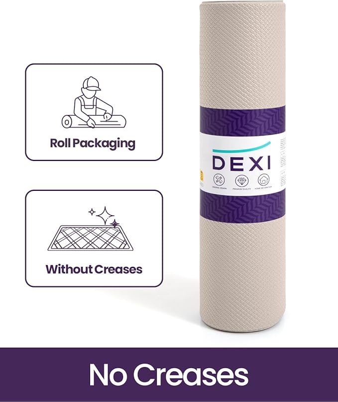 DEXI Kitchen Floor Mats Cushioned Anti Fatigue,17x29+17x59, Standing Runner Rug Waterproof, Comfort Memory Foam Padded for Front Sink Laundry Set of 2, Beige