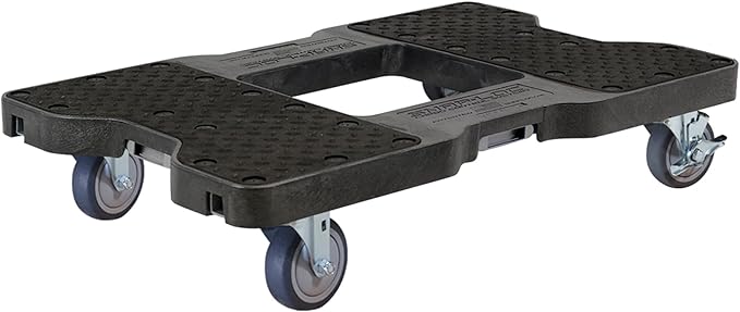 SNAP-LOC, 4 Wheel Dolly, 1,200 lb Professional E Track Dolly, Heavy Duty Furniture Moving Cart, Modular Cargo Platform, Made in USA, Black
