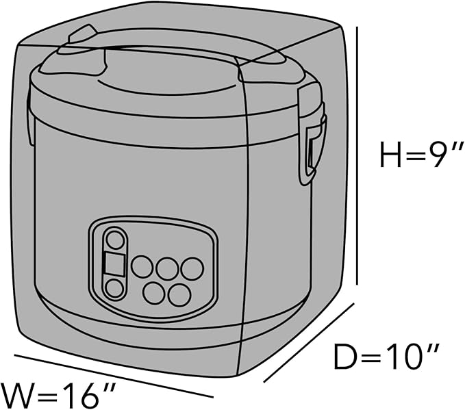 Covermates Keepsakes - Rice Cooker Cover - Dust Protection - Stain Resistant - Washable - Appliance Cover, Slate