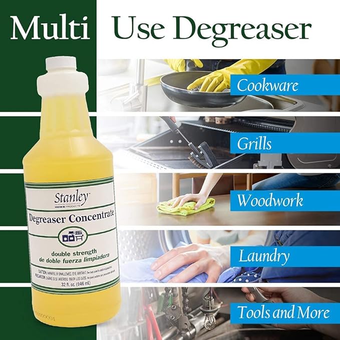 STANLEY HOME PRODUCTS Degreaser Concentrate - Makes 64 Gallons - Removes Stubborn Grease & Grime - Multipurpose Cleaner for Home & Commercial Use (6 Pack)